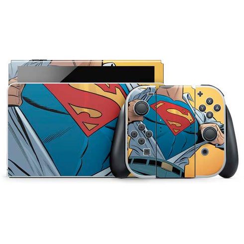 DC Comics Superman 90's Animated Series Nintendo Switch OLED (2021) Skin